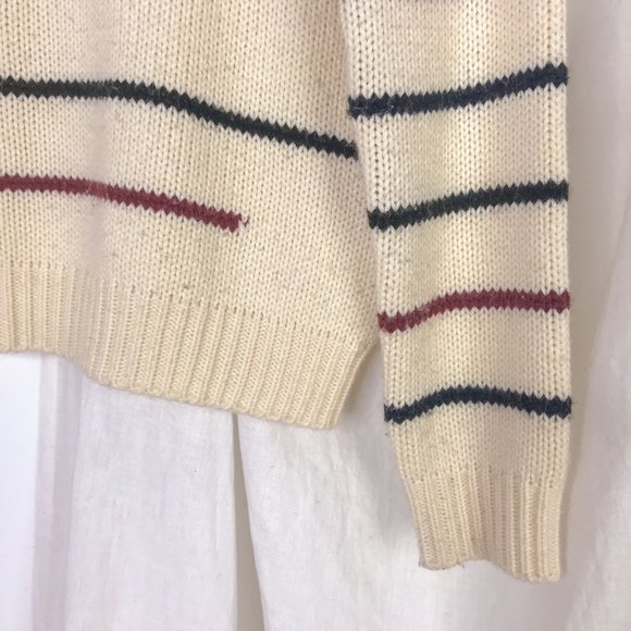 Beams Heart Japanese Striped White Sweater Minimal - Picture 7 of 7